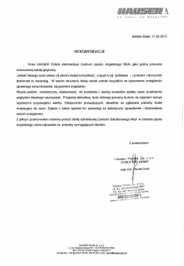 HAUSER Polska Sp. z o.o.